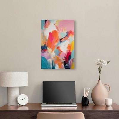 Sorbet Abstract II Retro Modern Multicolor Canvas Wall Art