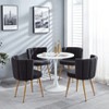 Set of 2 Modern Dining Chair with Iron Tube Wood Color Legs for Dining Room, Living Room - 2 of 4