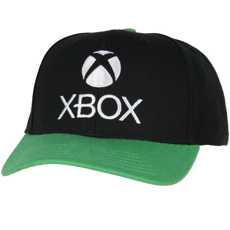 Xbox Mens' Gaming Logo Snapback Hat Adult Precurve Adjustable Hat Cap Black, 1 of 7