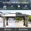 12X16 FT Outdoor Hardtop Gazebo,Gazebo With Galvanized Steel Double Roof Canopy And Curtains,Aluminum Metal Permanent Gazebo-Coolbibila - 2 of 4