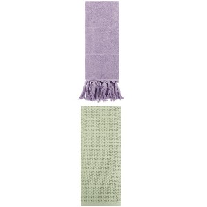 REGALWOVEN 2 Packs Cotton Soft Absorbent Tassels and Waffle Hand Towel - 1 of 4