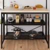 GustoWave 42"/47" Kitchen Island Storage Bakers Rack Multi-Functional Microwave Oven Stand Shelf with 3 Tier Storage, Metal Coffee Bar Table - 4 of 4