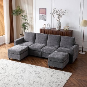EROMMY 6 - Piece Modular Sectional Couch, Modular Couches and Sofas Sectional with Storage for Living Room - 1 of 4