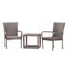 Hammond 3pc Wicker Chat Set: Stacking Chairs, Weather-Resistant, No Assembly - Christopher Knight Home - image 2 of 4