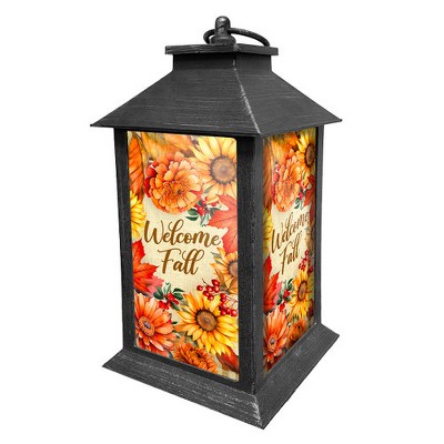 Briarwood Lane Lantern 13.5" x 5.5" x 5.5" Welcome Fall Flowers For Fall Lantern