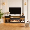 WOWLIVE 80"Modern TV Stand with Electric Fireplace and LED Lights, Gaming Entertainment Center with shelves and Large Storage in Living Room - 3 of 4