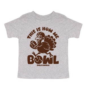 SmileyWorld This Is How We Bowl Turkey - Youth Short Sleeve Graphic T-Shirt and Toddler Short Sleeve Graphic T-Shirt - 1 of 4