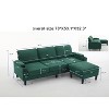 SKRAN 3-seat Sectionals with Storage Ottoman & 2 Cup Holders, L-Shaped Combo Sofa, for living room apartment bedroom and compact room - 3 of 4