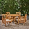 Christopher Knight Home Valence Outdoor Acacia Wood 5 Piece Dining Set with Water Resistant Cushion - 2 of 4