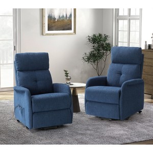 Set of 2 Gina Mid-century Power Remote Recliner with Metal Base  | ARTFUL LIVING DESIGN - 1 of 4
