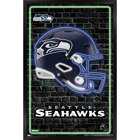 Trends International Nfl Seattle Seahawks - Neon Helmet 23 Framed Wall  Poster Prints Black Framed Version 14.725' X 22.375' : Target