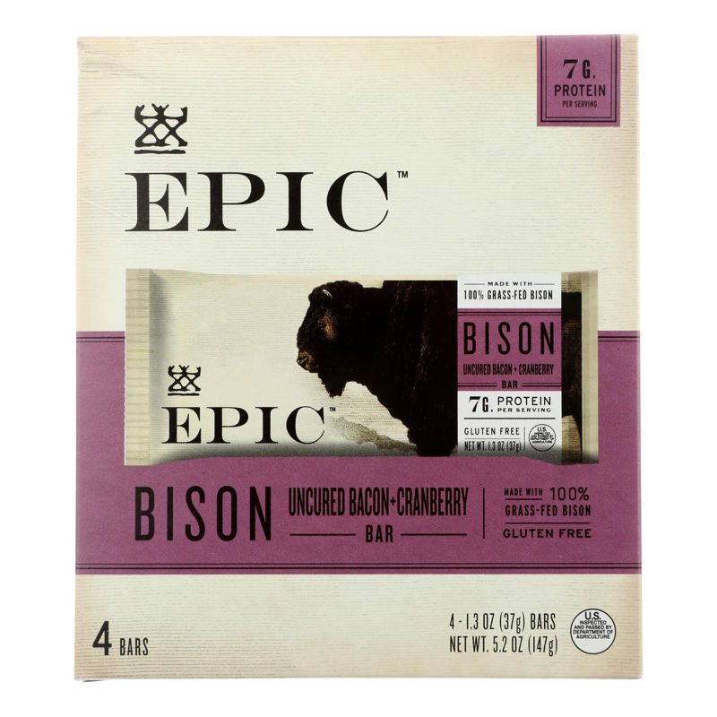 Epic Uncured Bacon & Cranberry Bar - Case of 8/5.2 oz, 2 of 7