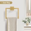 Itopfox 5-Piece Brushed Gold Bathroom Hardware Set, Stainless Steel Towel Holder with Ring & Hook, Wall Mounted Accessories for Bathroom - 3 of 4