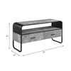 CAVINAS Industrial Style TV Stand with Metal Frame and Cabinets Entertainment Center with Storage - 2 of 4