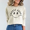 Simply Sage Market Women's Graphic Sweatshirt Choose Happy Lightning Eyes - 2 of 3