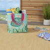 Mina Victory Handbag Sequin Sea Turtle 22" x 15" x 6" Beach Bag with Matching Clutch Turquoise - 3 of 4