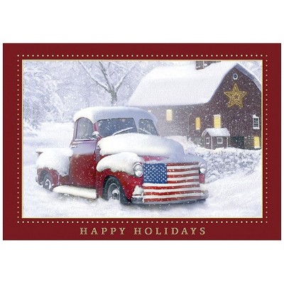 JAM Paper Blank Christmas Cards Set Holiday Americana 526M0635WB