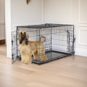 BENCMATE Pet Crates and Houses 48 Foldable Animal Crate Featuring Access Doors, Customizable Interior, Slide Out Floor Pan, Black, 48.4"*29.3"*31.2" - 1 of 4