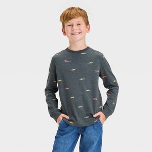 Boys' Long Sleeve Printed T-Shirt - Cat & Jack™ - 1 of 3