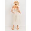 Hello Miz Women's Sleeveless Smocked Tie Shoulder Maternity Midi Dress - 3 of 4
