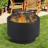 Acekool 26" Wood Burning Fire Pit with Grill & Cover - Outdoor Camping & Backyard Fireplace - 2 of 4