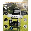 MASTGOAL 3-Burner Propane Gas Grill with Side Burner, Outdoor BBQ Grill Portable with Wheels and Cast Iron Grates for Patio Garden Barbecue Cooking - 2 of 4