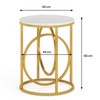 Lirago White Round End Table Faux Marble Top MDF Metal Frame 19.69"D x 25.78"H Modern Sofa Side Table - 4 of 4