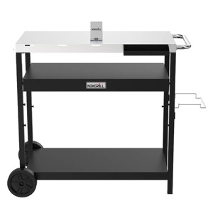 Nexgrill Stainless Steel Grill Prep Cart Silver & Black: Outdoor Kitchen Station, Spot Clean, No Assembly Tools - 1 of 4