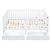YOOCOZZ Full Size Wood Daybed with Fence Guardrails and 2 Drawers, Split into Independent Floor Bed & Daybed - 4 of 4