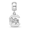 Black Bow Jewelry Sterling Silver South Carolina Gamecocks NCAA Bead Charm - 3 of 4