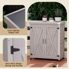 MOEPISY Potting Bench with Storage Cabinet and Metal Table Top for Outdoor Patio, Outdoor Work Station Table - 4 of 4