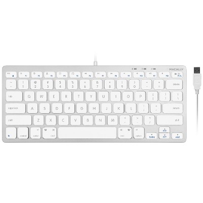 Macally Ultra Slim Metal Usb-a Wired Full Keyboard - White : Target