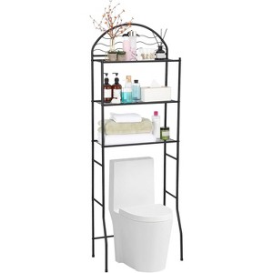 Toilet Storage Rack,3-Tier Freestanding Metal Bathroom Organizer Shelf,Compact Towel and Toilet Storage,Ideal for Apartment - 1 of 4