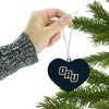 Oral Roberts University Primary Logo Heart Love Wood Christmas Tree Holiday Ornament - 3 of 3