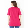 Catherines Women's Plus Size Suprema Crochet V-Neck Tee - 3 of 4