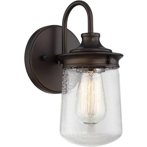 John Timberland Tonopah Vintage Industrial Wall Light Sconce Bronze Hardwire 5" Fixture Clear Seedy Glass for Bedroom Bathroom Vanity Living Room - 1 of 4