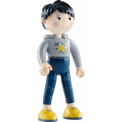 HABA Little Friends Liam - 4" Boy Dollhouse Toy Figure with Black Hair