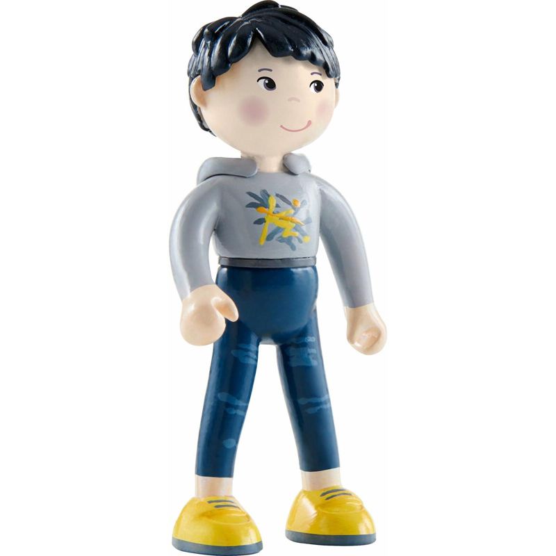 HABA Little Friends Liam - 4" Boy Toy Figure with Black Hair, 1 of 5