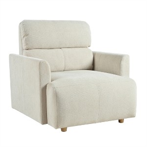 Gulches Oversized Accent Chair with Storage Ottoman, Beige Gray Snowflake Velvet Wide Lounge Chair - 1 of 4
