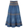 Collections Etc Tiered A-Line Denim Boho Prairie Skirt - 2 of 4