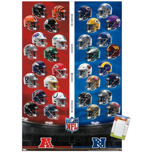 Trends International Nfl League - Helmets 22 Unframed Wall Poster Print  White Mounts Bundle 22.375' X 34' : Target