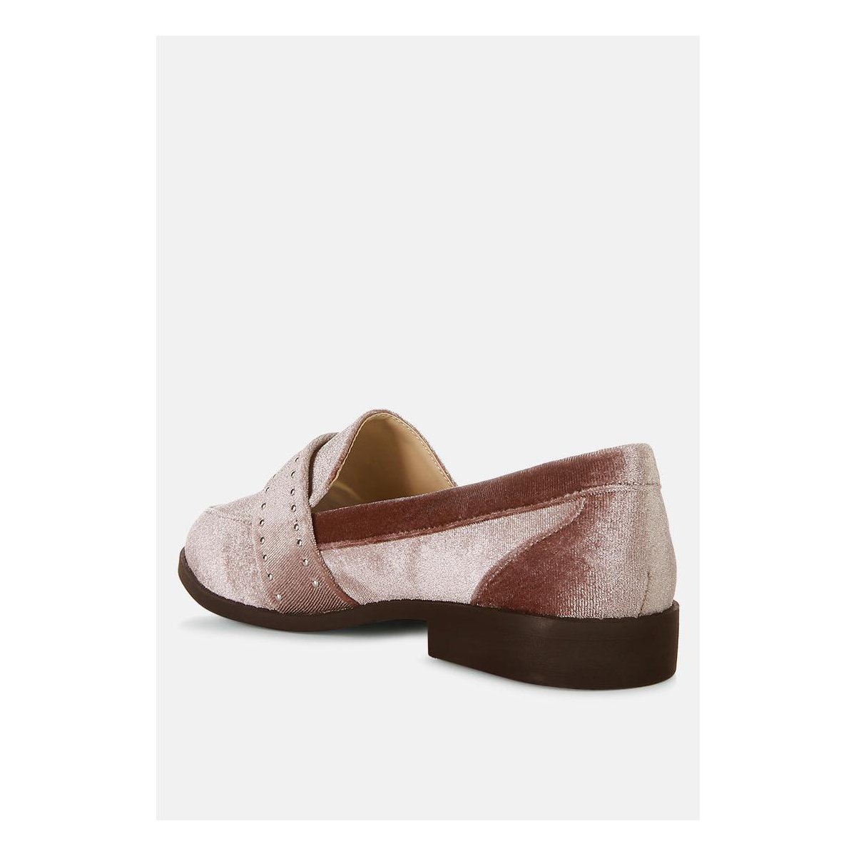 Женские туфли London Rag Womens Walkin Stud Detail Velvet Loafers 8 — фото 8