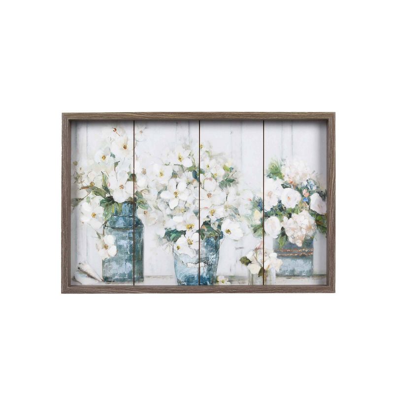 23.5&#34; x 15.5&#34; Flower Jars MDF Wall Art White - Prinz, 1 of 6