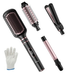 NICEBAY Curling Iron with Interchangeable Ceramic Barrel, Curling Wand Set with Flat Iron Hair Straightener, Instant Heat Up, Dual Voltage Hair Curler - 1 of 4