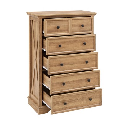 VANIRROR 6-Drawer Storage Dresser, Farmhouse Bedroom Chest with Deep Drawers for Living Room, Hallway, Entryway