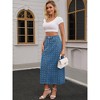 INSPIRE CHIC Women's Denim High Waisted Swiss Dots Back Slit Casual Column Midi Skirt - 3 of 4