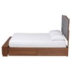 Baxton Studio King Kalare Fabric and Wood Platform Storage Bed Gray/Walnut Brown: Elegant Design, No Box Spring Needed - 4 of 4