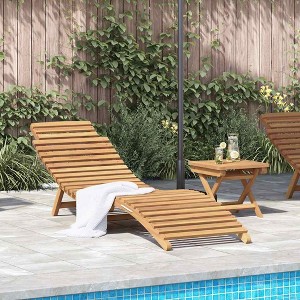 Sun Lounger 2 pcs Brown 184 x 55 x 59 cm Solid Teak Wood vidaXL - 1 of 4