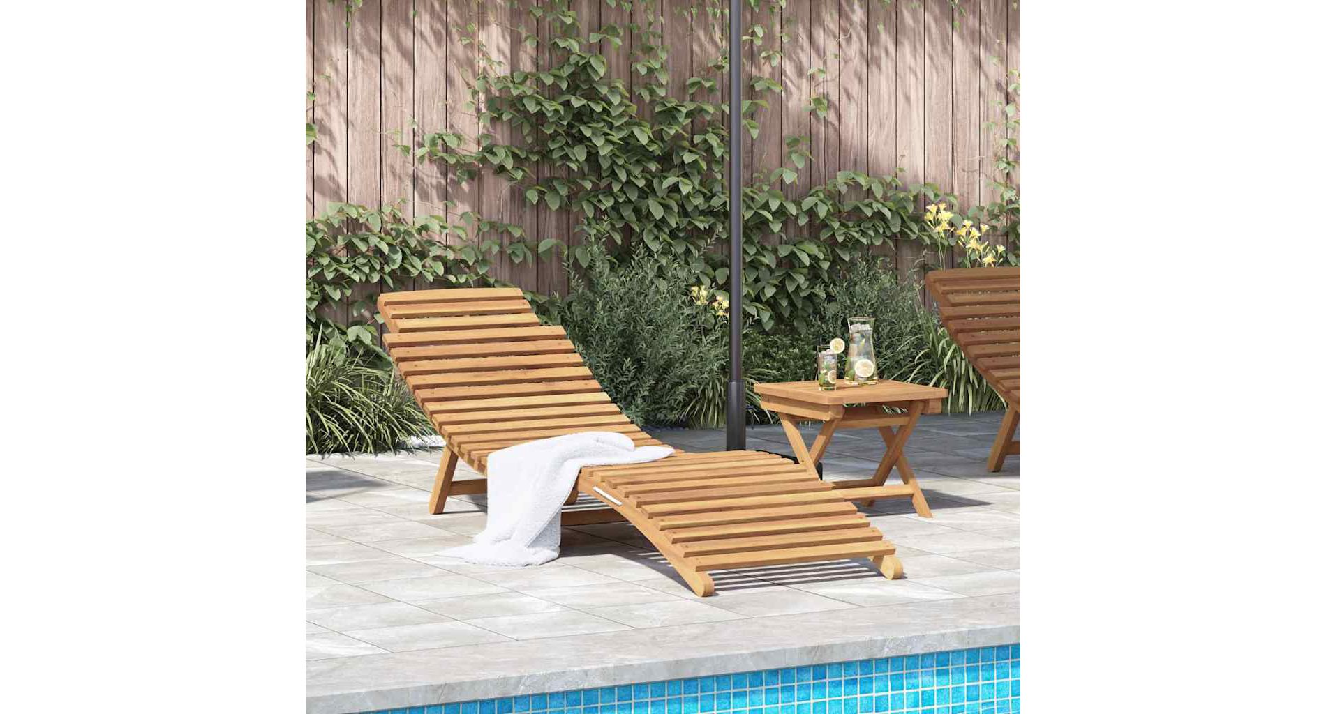 Sun Lounger 2 pcs Brown 184 x 55 x 59 cm Solid Teak Wood vidaXL