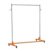 Heavy Duty Garment Rack, Height Adjustable, Sturdy Steel, Lockable Casters, Industrial Grade for Home & Store, Orange+Silver - 4 of 4